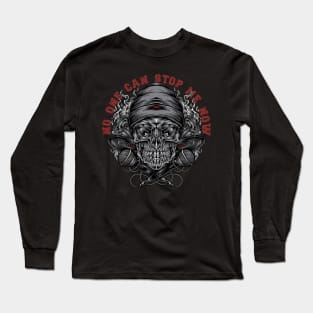 Old School Hip Hop Music Skull Long Sleeve T-Shirt